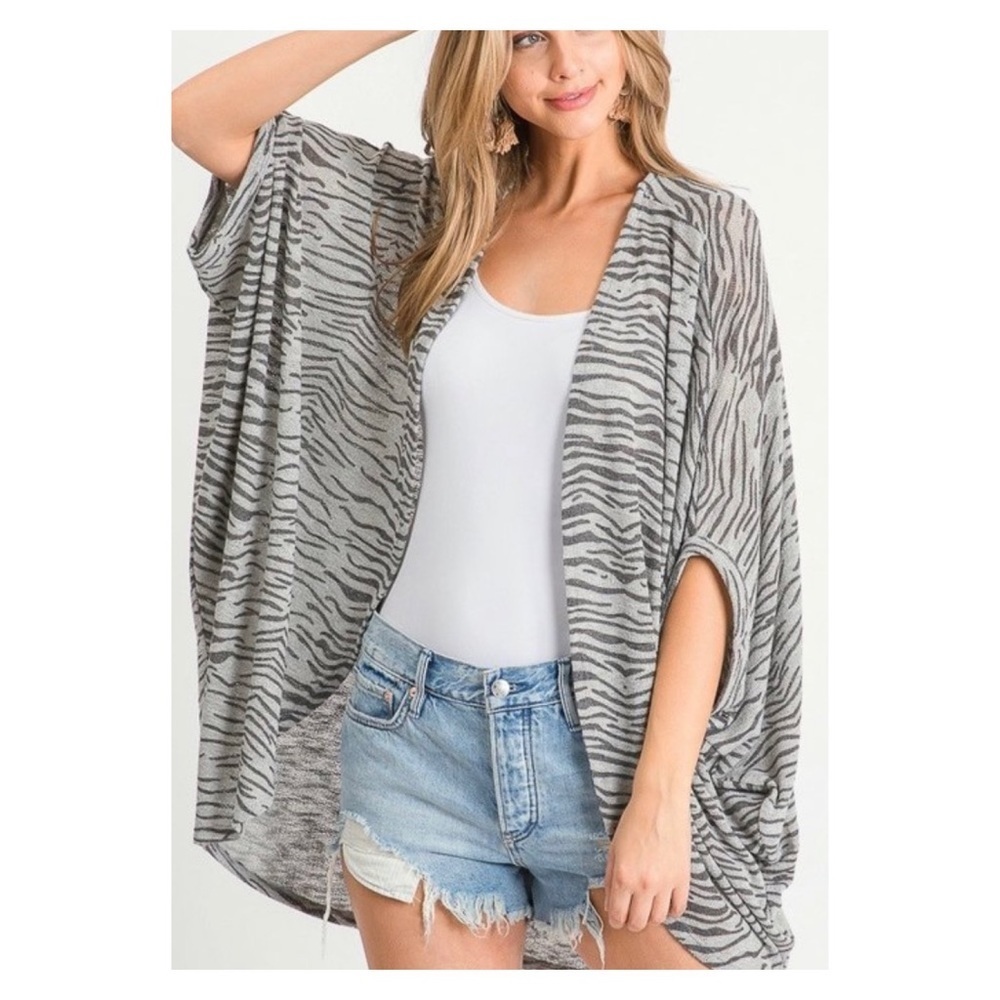 NEW Animal Print Cardigan / Zebra